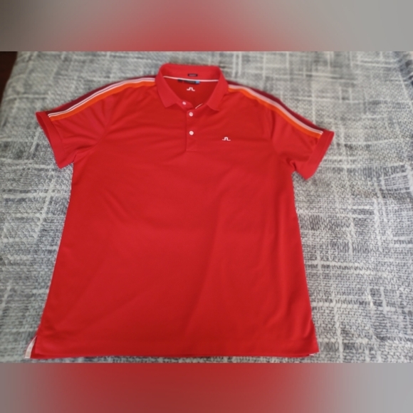 JL J. Lindeberg XXL Cherry Red Polo Golf Shirt Performance Outdoor - Picture 5 of 11